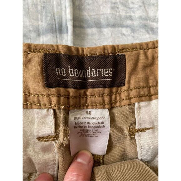 No boundaries 100% cotton men size 30 multi pocket cargo shorts tan - Picture 5 of 8